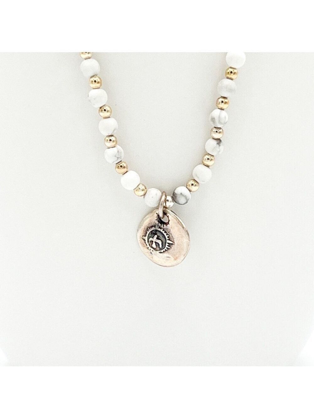 Howlite beads with 925 beads and pendant - Picture 4 of 6